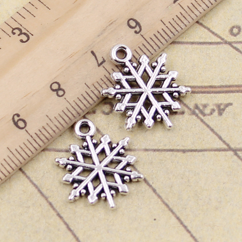 20 piezas encantos copo de nieve 19x15mm Color plata tibetana colgantes joyería antigua fabricación artesanal DIY ► Foto 1/1