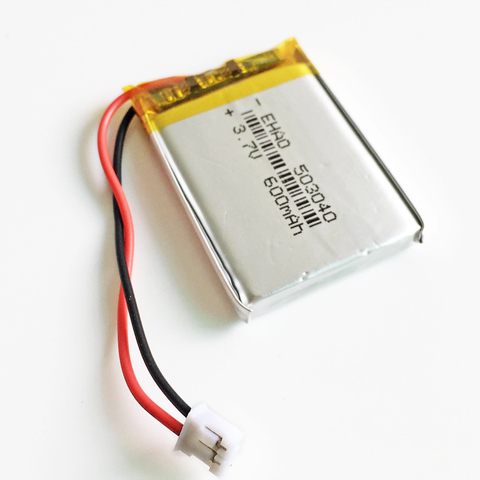 3,7 V 600 mAh batería JST PH 2,0mm 2pin 503040 batería recargable del polímero del litio para Mp3 DVD GPS de la cámara electrónica bluetooth ► Foto 1/5