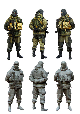 [Tuskmodel] 1 35 resina modelo figuras kit soldados rusos modernos e4 ► Foto 1/1