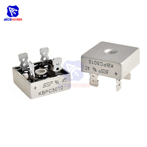 Rectificador de puente KBPC5010 50A 1000V CA caja de Metal de fase única rectificador de puente de diodo ► Foto 1/4