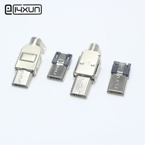 5 Unidades Micro USB 5PIN tipo de soldadura conector macho cargador 5 P USB conector de carga trasera 4 en 1 piezas de Metal ► Foto 1/6