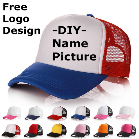 ¡Precio de fábrica! Logotipo personalizado gratuito diseño personalidad DIY gorra de camionero gorra de béisbol hombres mujeres en blanco malla ajustable sombrero adulto gorras ► Foto 1/6