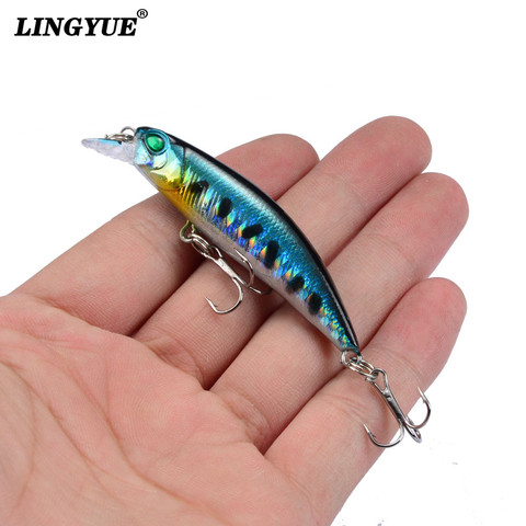 LINGYUE-Señuelos de Pesca de pececillo duro, 6,5 cm, 4,2g, Crankbaits, cebos pequeños de pesca artificiales, dos ganchos, aparejos, 1 Uds. ► Foto 1/6