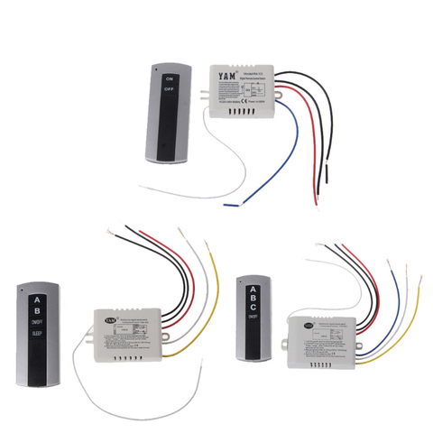 Receptor de interruptor de Control remoto, inalámbrico, 1 canal, 2 canales, 3 canales, luz de encendido/apagado ► Foto 1/6