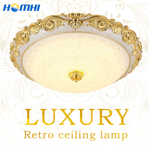 Lámpara de techo estilo europeo para decoración del hogar, iluminación Retro de lujo para dormitorio, lustre de cristal dorado Vintage ► Foto 1/5