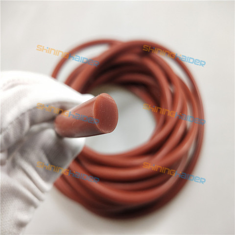 Tira de sellado de silicona redonda, resistente a altas temperaturas, tira de sellado roja sólida de 1-23mm de diámetro ► Foto 1/5