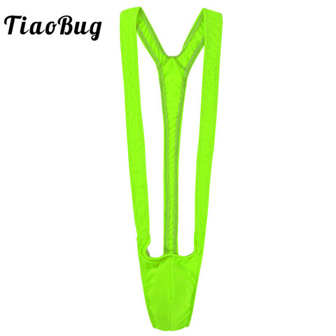 TiaoBug-bañador fluorescente brillante para hombre, ropa de baño elástica, novedad, Mankini, tanga, Borat, para playa ► Foto 1/6