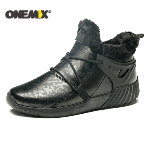 Zapatos de correr de invierno ONEMIX para hombre Botas de hombre cómodas botas de mujer Zapatillas de lana abrigadas al aire libre Unisex zapatillas deportivas ► Foto 1/6
