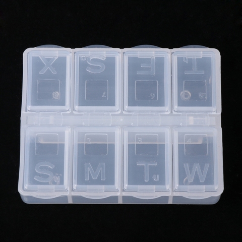 Caja de almacenamiento de plástico de 8 rejillas, organizador para el hogar, cuentas de joyería, piezas de cajas de pastillas ► Foto 1/5