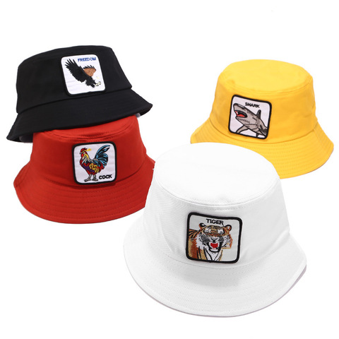 2022 algodón Animal plana sombrero de cubo sombrero de pescador de viaje al aire libre sombrero para el sol gorra sombreros para hombres y mujeres 08 ► Foto 1/6