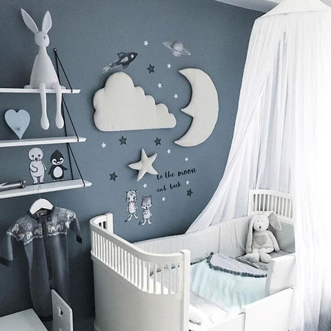 3 unids/set Luna muro estelar decoración INS nórdica de algodón estilo adorno de nube decoración para habitación de niños pegatinas de pared accesorios de fotografía ► Foto 1/6