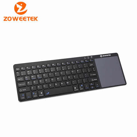 Zoweetek K12BT-1 teclado inalámbrico Bluetooth Multimedia Ultra delgado con Touchpad para PC Smart Android Google TV Box HTPC IPTV ► Foto 1/6
