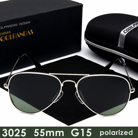 Gafas de sol polarizadas G15 HD para hombre y mujer, lentes de sol masculinas de 2022 y 55mm, con rayos de aviación, UV400, 3025 ► Foto 1/6