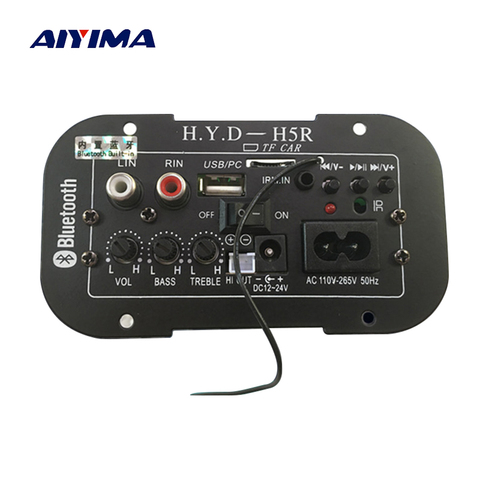 AIYIMA-placa amplificadora para Subwoofer, amplificador de Audio Bluetooth para coche, 12V, 24V, 220V, para altavoces de 5-8 pulgadas, bricolaje ► Foto 1/6