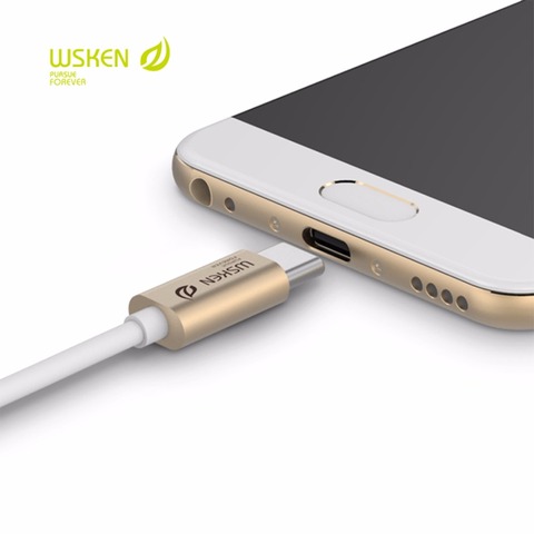 WSKEN Cable USB C 3,0 de Metal de datos USB Cable de tipo C USB-C de alta velocidad Cable de carga para Samsung S8 Oneplus Xiaomi 4C 5 Nexus ► Foto 1/6