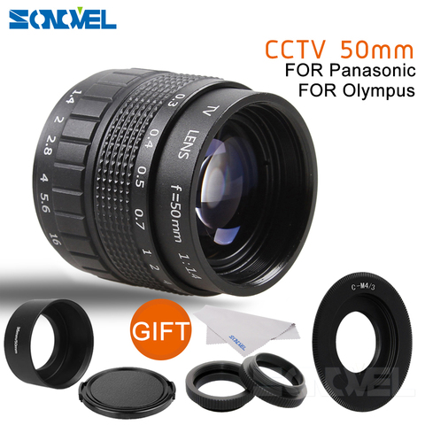 50mm F1.4 CCTV de la película de la TV de la lente + C + montaje de anillo Macro + capucha para Olympus Micro 4/3 m4 /3 EP3 EP5 EPL1 EPL2 EPL3 EPL5 EPM1 OM-D E-M5 E-M10 ► Foto 1/1