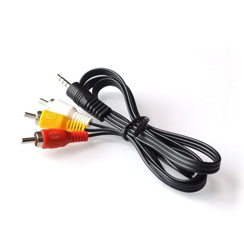 Enchufe Jack macho a 3 RCA de 60cm y 3,5mm, adaptador de alta calidad de 3,5 a RCA, Cable AV de Audio y vídeo ► Foto 1/2