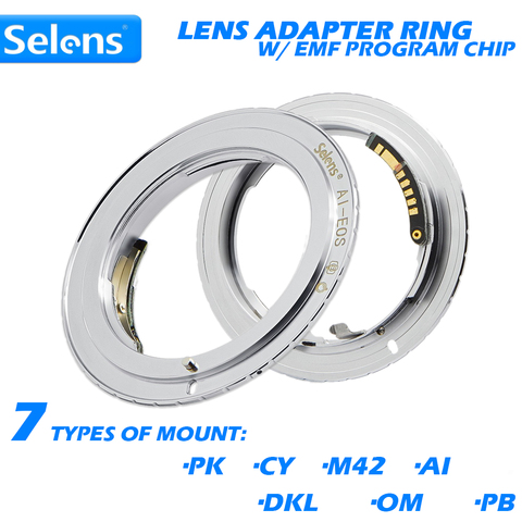 Selens AF-Adaptador de lente con Chip de programa EMF para cámara de película Digital Canon EOS 5D Mark III 500D 650D 6D 7D de 9. ª generación ► Foto 1/6