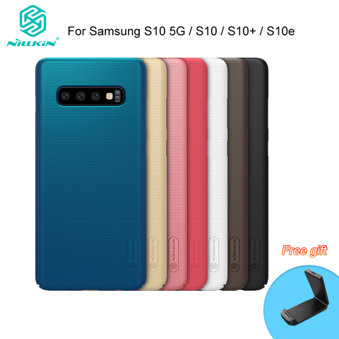 Nillkin-funda protectora para Samsung Galaxy S10 5G Plus S10e, carcasa rígida esmerilada para PC, funda trasera con soporte para teléfono, regalo ► Foto 1/6