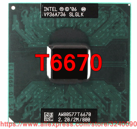 Original inteligencia Core 2 Duo T6670 CPU (2 M Cache 2,20 GHz... 800 MHz FSB/Dual-Core) portátil procesador envío gratis ► Foto 1/1