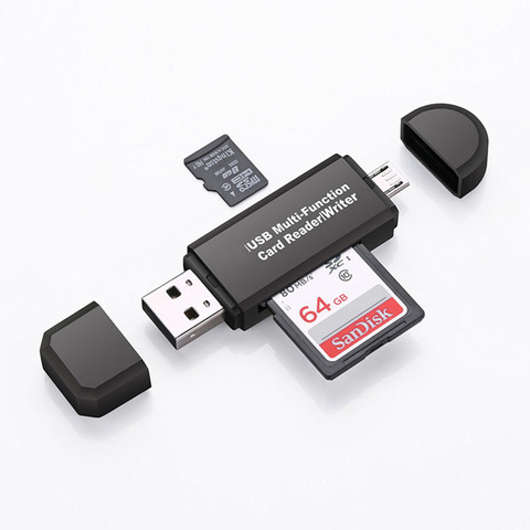 USB 2 en 1 lector de tarjetas de OTG Flash Drive de alta-velocidad USB2.0 Universal OTG TF/tarjeta SD para Android ordenador cabezales de extensión ► Foto 1/6