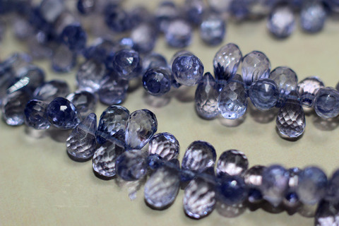 Cuentas sueltas de 7-8mm para hacer joyas, abalorios facetados de Topacio Azul de una pieza, FPPJ, piedra de Gema natural, venta al por mayor ► Foto 1/4