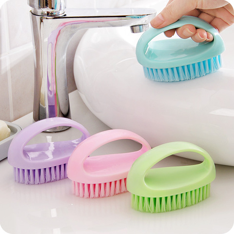 1pc forma de huevo de colores Multi-funcional de cepillo de pelo suave cepillo de limpieza cepillo de baño cepillo para limpiar el baño ► Foto 1/5