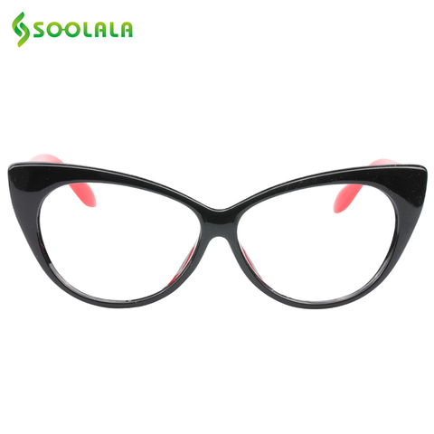 SOOLALA gafas de lectura tipo ojo de gato mujer ligera miopía gafas de lectura + 0,5, 0,75, 1,0, 1,25, 1,5, 1,75, 2,0, 2,5, 3,0, 3,5, 4,0 ► Foto 1/6