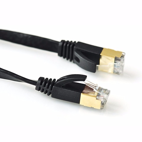 Alto estándar de 1 M/2 M/3 M/5 M/10 M/15 M/20 M/30 M/CAT7 plana Cable de red Ethernet RJ45 600MHz parche Ethernet Lan Cables para PC ordenador portátil ► Foto 1/6