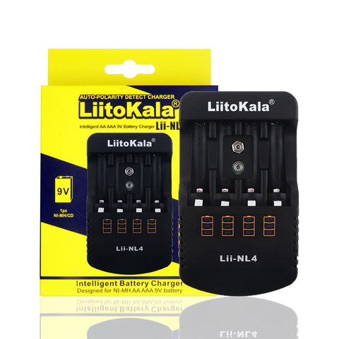 LiitoKala-cargador de batería Ni-MH ni-cd, Lii-NL4, 1,2 V, AA, AAA, 9V, cargadores de carga de escritorio de pared para viajes ► Foto 1/6