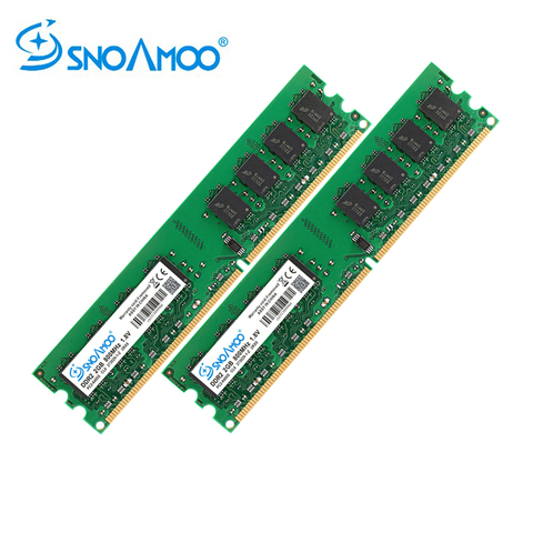 SNOAMOO-memoria Ram DDR2 (2pcsX2GB), 2GB, 800MHz, PC2-6400U, 1,8 V, CL6, 240 pines, no ECC, para escritorio, garantía Dimm, nuevo ► Foto 1/6
