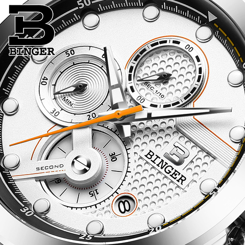 Relojes multifunción hombres de lujo marca BINGER de los hombres de la nueva moda cronógrafo reloj de cuarzo reloj relogio masculino ► Foto 1/5