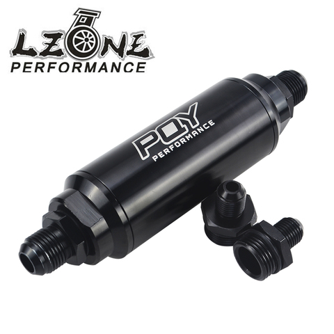 LZONE - ID = 44mm negro PQY nuevo filtro de combustible con 2 piezas AN6 y 2 piezas AN8 accesorios adaptadores con acero 60 micrones JR5565 ► Foto 1/6