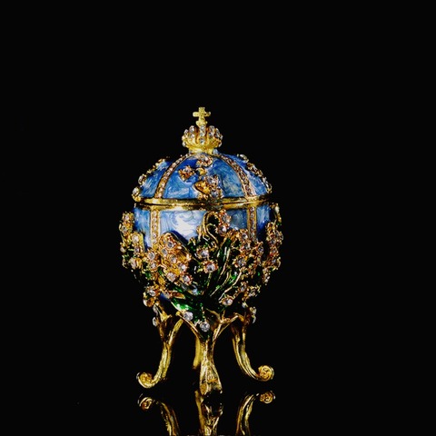 Qifu-estuche de joyas en forma de huevo para decoración del hogar, artesanía de Metal, pequeño ► Foto 1/6