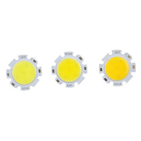 Chip LED COB de 28mm, fuente de iluminación redonda cuadrada, 3W, 5W, 7W, 10W, 12W para proyector, tubo de luz descendente, lámpara de techo de 300ma, 10-100 Uds. ► Foto 1/1