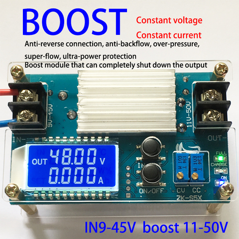 DC Boost Converter CC CV módulo de potencia 9-45 V 5A ajustable regulada fuente de alimentación voltímetro amperímetro ► Foto 1/6