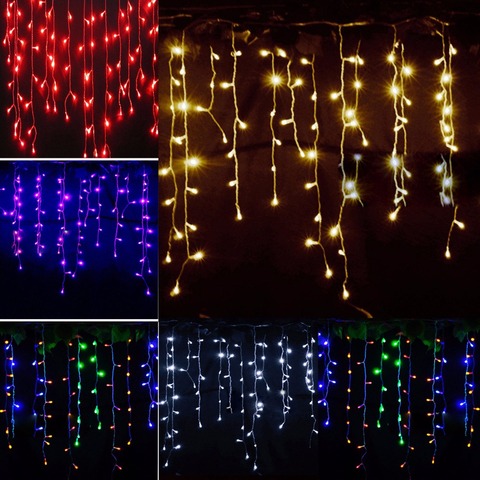 Hot 3.5 m 96 led Blanco Luces Festival de La Boda de la Cortina de Vacaciones Guirnaldas de Tira de la lámpara bar de hielo LED Cadena de HADAS FIESTA de NAVIDAD ► Foto 1/6