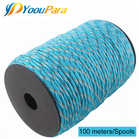 YoouPara 250 colores Paracord 4mm 100 metros carretes 7 cuerda de hilos cuerda del paracaídas de escalada al aire libre táctica de supervivencia Paracord 550 ► Foto 1/6