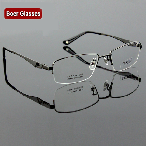 Gafas de titanio puro para hombre, gafas graduadas para miopía, YASHILU 8843 (53-18-140) ► Foto 1/6