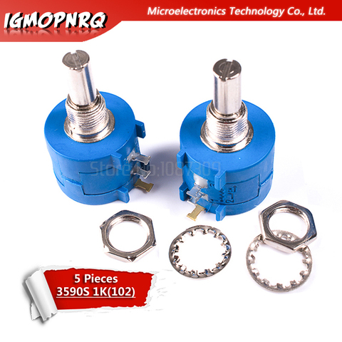 Potenciómetro multivuelta de precisión 3590S-2-102L 3590S 1K ohm, 10 anillos de resistencia ajustable ► Foto 1/5