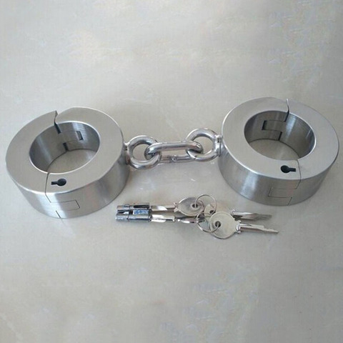 Esposas de acero inoxidable gruesas de Súper pesado, esclavo Bdsm, Bondage, esposas de Metal para juegos de sexo para adultos, juguetes fetiche ► Foto 1/1