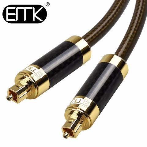 EMK Cable de sonido óptico de fibra de carbono de Digital óptica SPDIF Toslink Cable de Audio de OD8.0 10m 15m 20m ► Foto 1/6