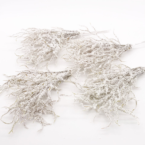 6 piezas Artificial blanco hierba Planta Artificial flores de Navidad de la boda decoración DIY scrapbooking corona de flores ► Foto 1/6