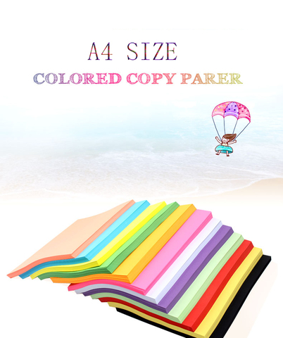 100 hoja A4 papel de copia colorido 80G 20 colores pueden elegir para oficina hecha a mano DIY ► Foto 1/6