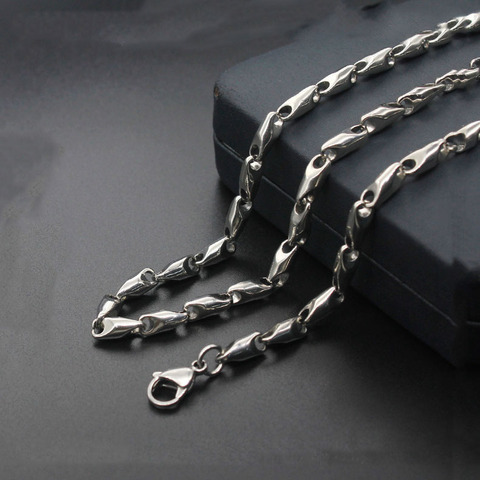 Collar de acero inoxidable de titanio para hombre, cadena cónica de acero inoxidable, joyería de gran oferta ► Foto 1/5