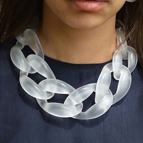 Miasol-Cadena de eslabones de resina de plástico para mujer, Gargantilla y collares, regalos de joyería ► Foto 1/6