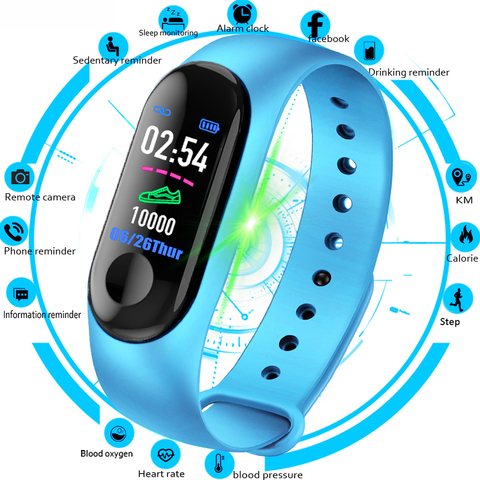 Pulsera de reloj inteligente M3, pulsera deportiva resistente al agua con pantalla de Color y recordatorio de mensajes para hombres y mujeres ► Foto 1/6