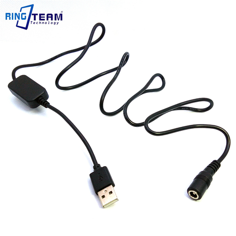 Conector hembra Cable de alimentación USB de 5,5mm con regulador de 8V para batería de cámara acoplador de CC LP-E6/DR-E6 AC-PW20/BLN1... ► Foto 1/4