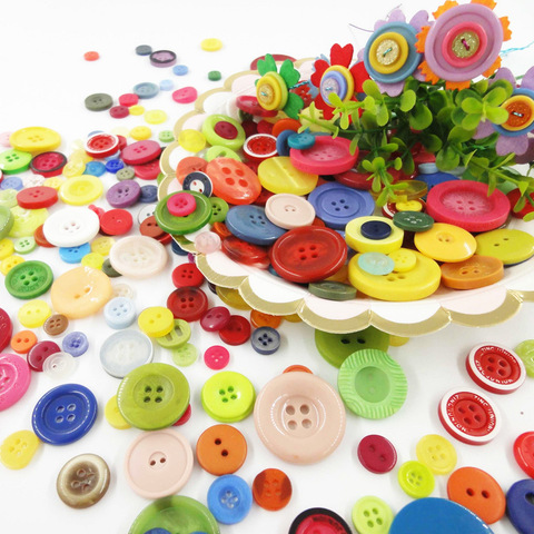 50 Uds 4 agujeros tamaño mixto redondo de Nylon botones para artesanía costura redondeada álbum de botones bricolaje hogar Decoración Accesorios de costura 6mm-30mm ► Foto 1/6