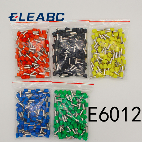 E6012 tubo aislante terminales 6MM2 100 unids/pack Cable de conector de Cable aislante Terminal crimpado aislado conector E- ► Foto 1/6